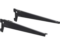 Úhlový držák s otvorem, černý, 33 cm, 2 ks