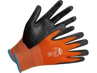 LUX-TOOLS Pracovní rukavice černo-oranžové vel. 10