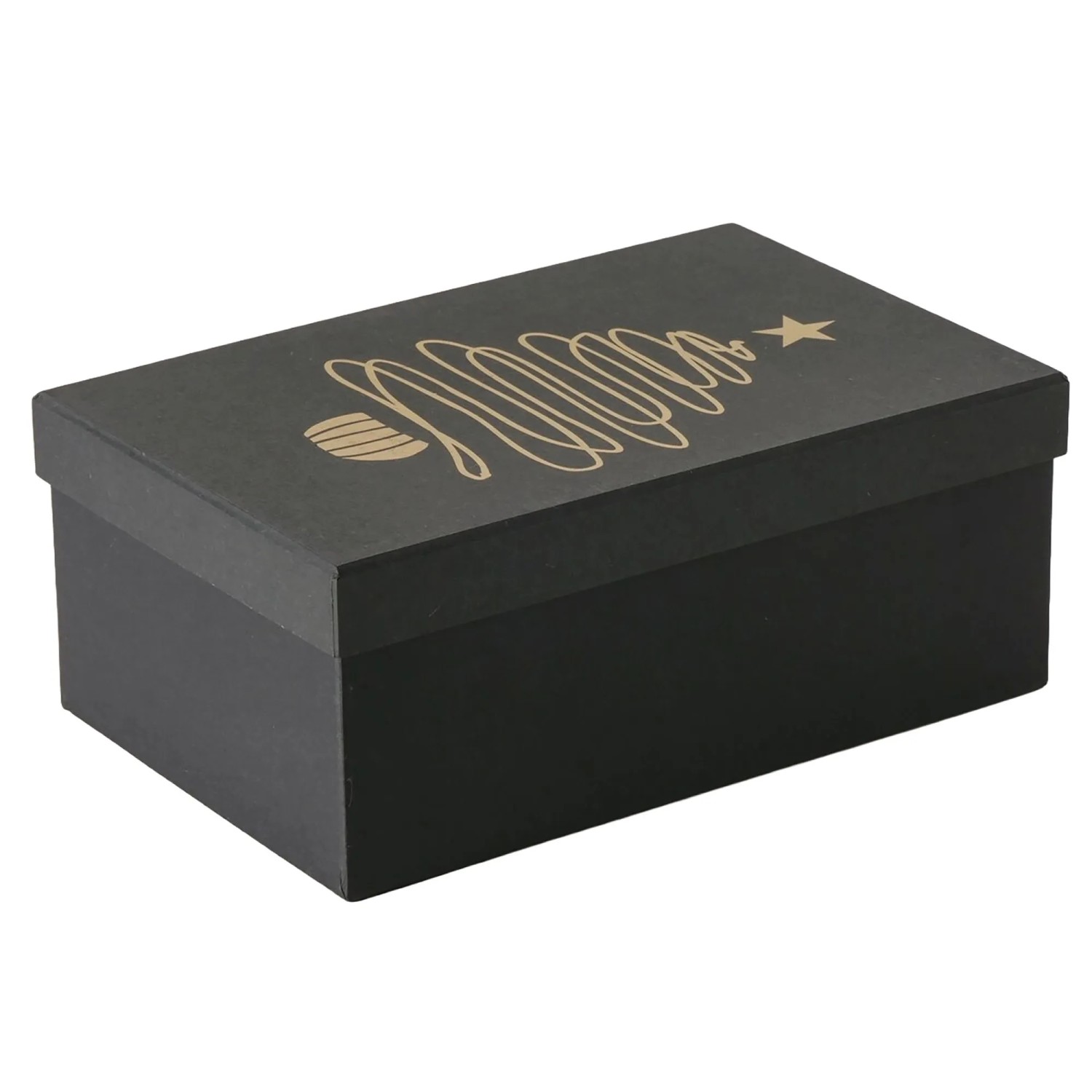Boltze Dárková krabička Cervo obdélník papír, černá, 8,5 cm