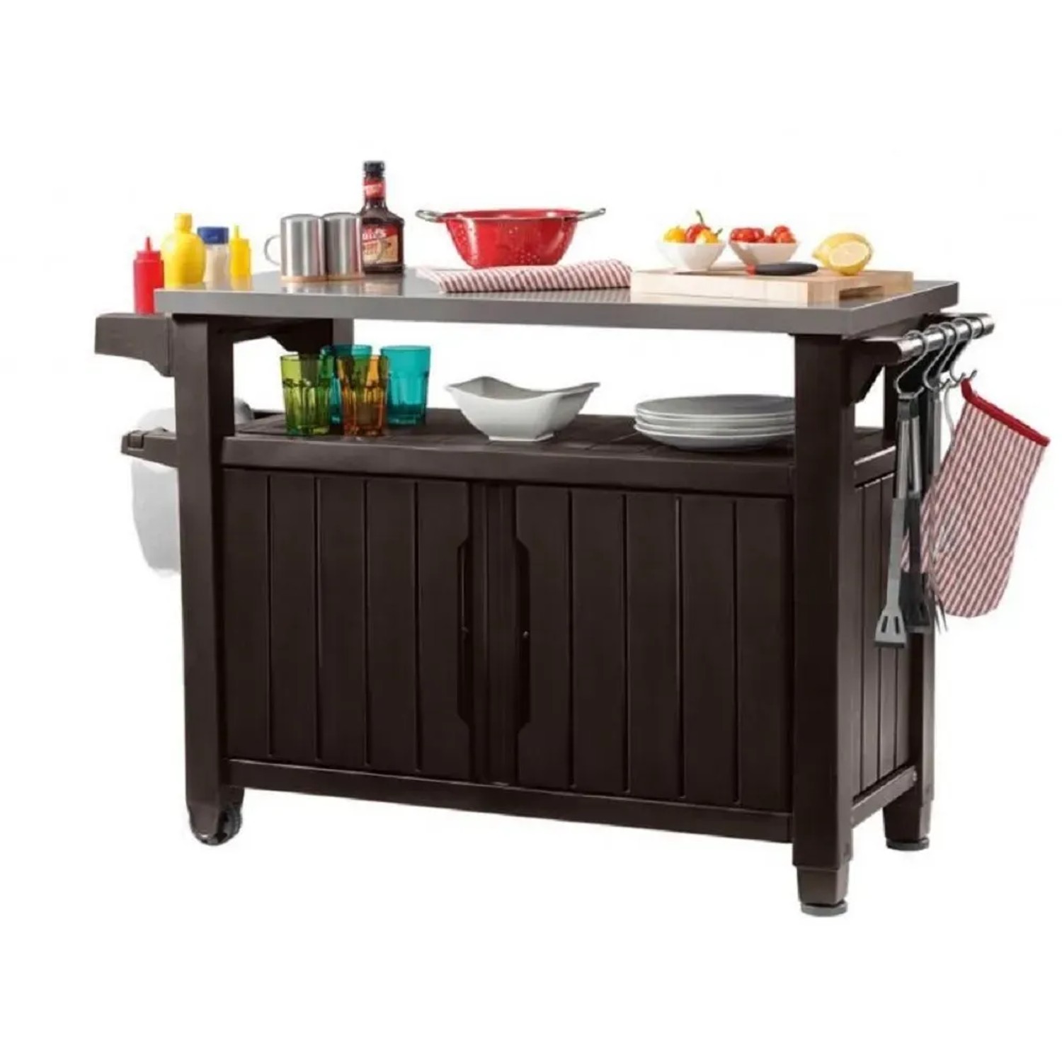 Keter Stůl víceúčelový Unity XL hnědý 207 l, 134 x 90 x 52 cm