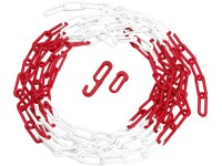 LUX-TOOLS Plastový řetěz dlouhočlánkový kulatý, červeno-bílý pr. 6 mm x 5 m