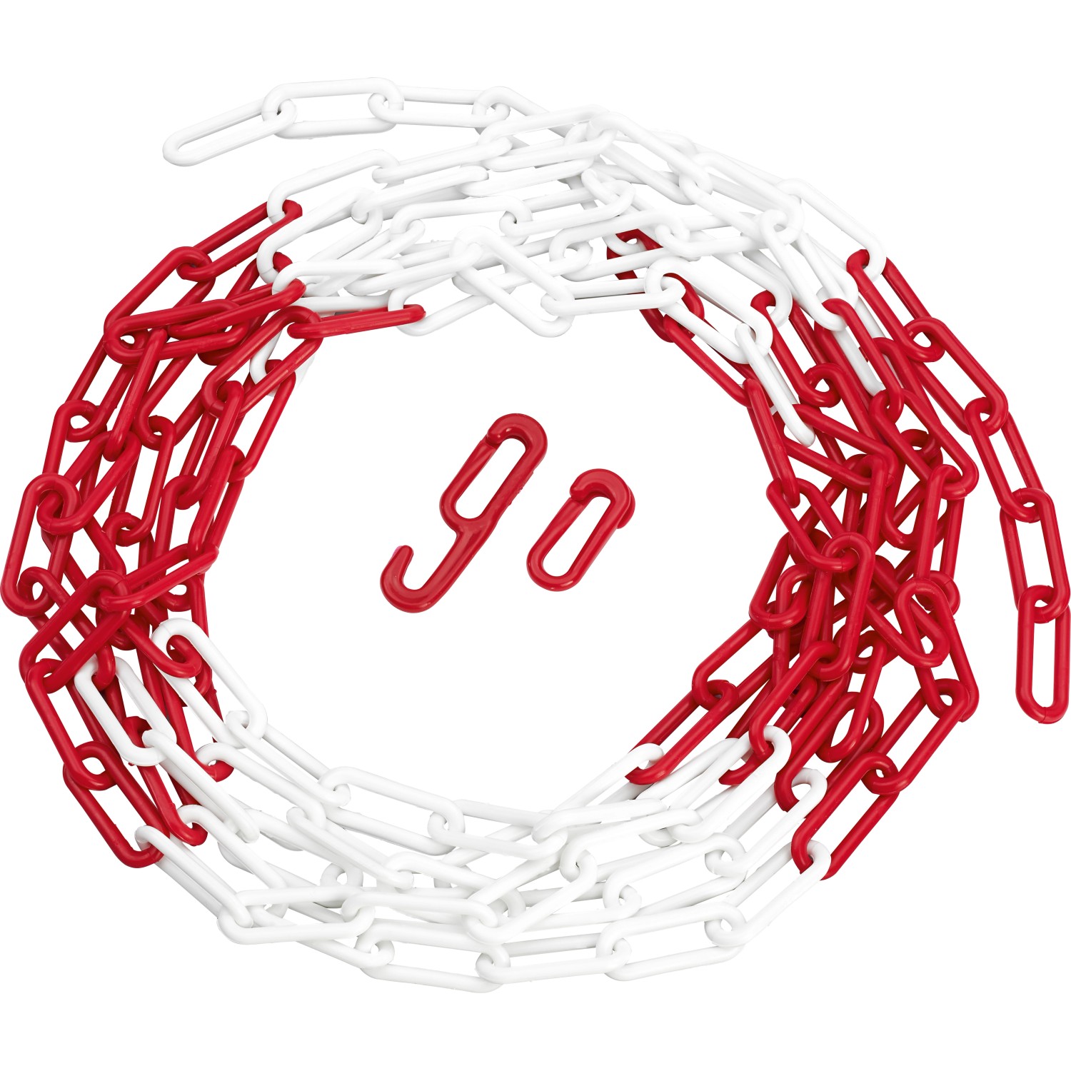 LUX Plastový řetěz dlouhočlánkový kulatý, červeno-bílý pr. 6 mm x 5 m