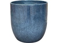 Keramický květináč, lesklá modrá, pr. 14 x 13 cm