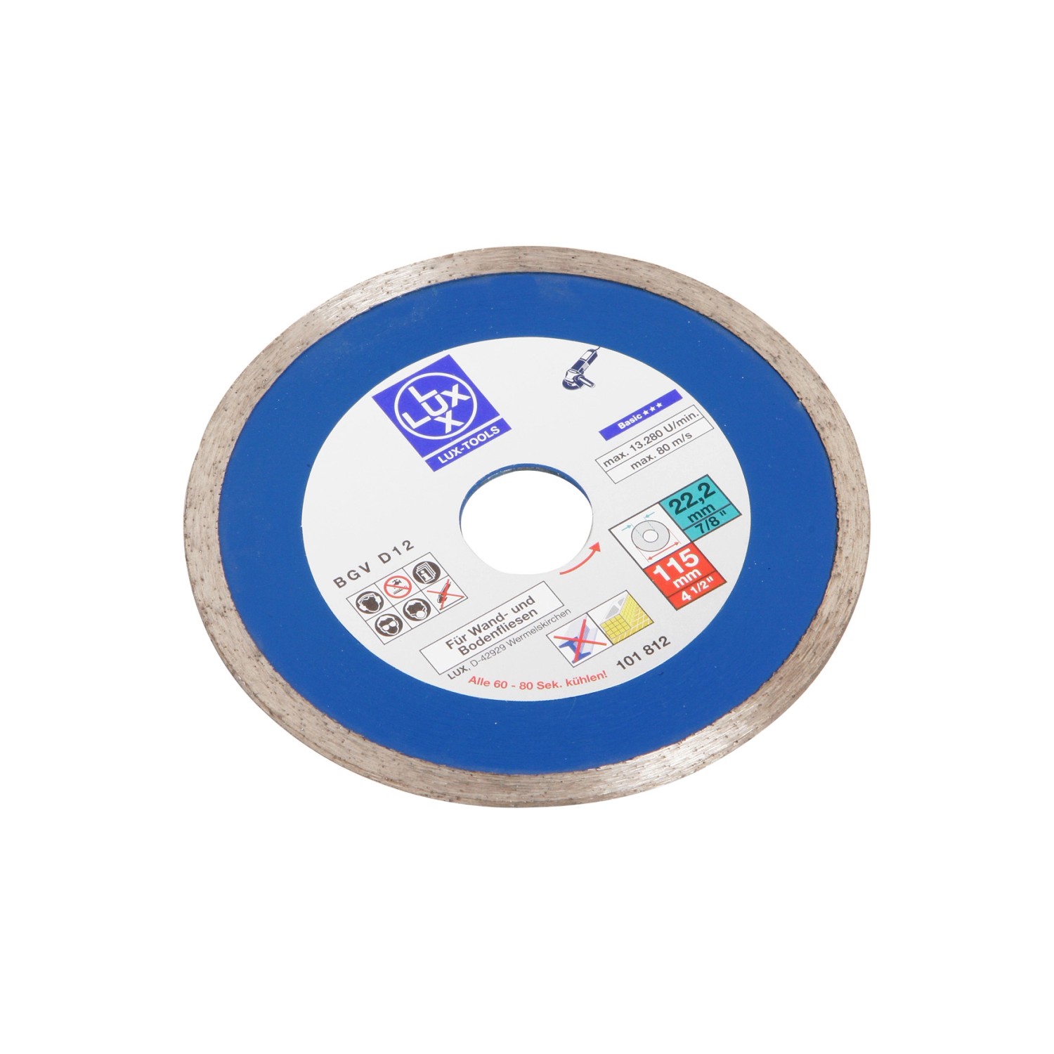 LUX Diamantový řezný kotouč s celistvým okrajem 115 mm