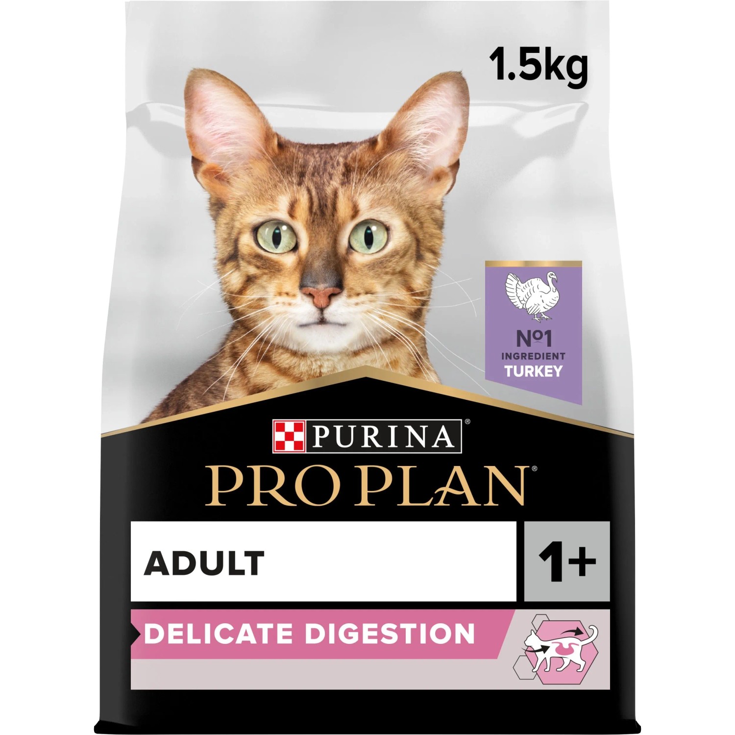 Levně PRO PLAN Adult Delicate Digestion Granule pro kočky krůta 1,5 kg
