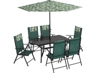 Sestava zahradního nábytku Travessa hliník/tmavě zelená, 8-dílná
