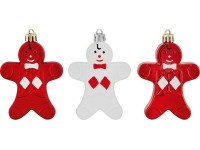 Ozdoby na vánoční stromeček perníček, červená/bílá, 3 ks Ozdoby na vánoční stromeček perníček, červená/bílá, 3 ks