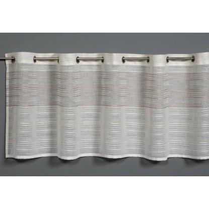 Sehlbach Vitrážová záclona s otvory, tkané pruhy, béžová, 140 x 45 cm