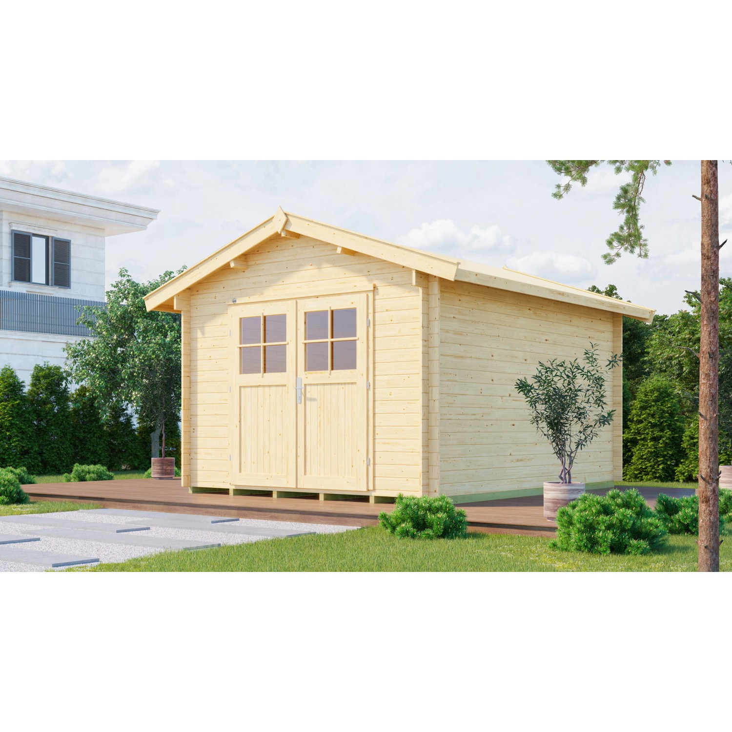 Weka Dřevěný zahradní domek 112 vel. 7, přírodní, 300 x 380 cm
