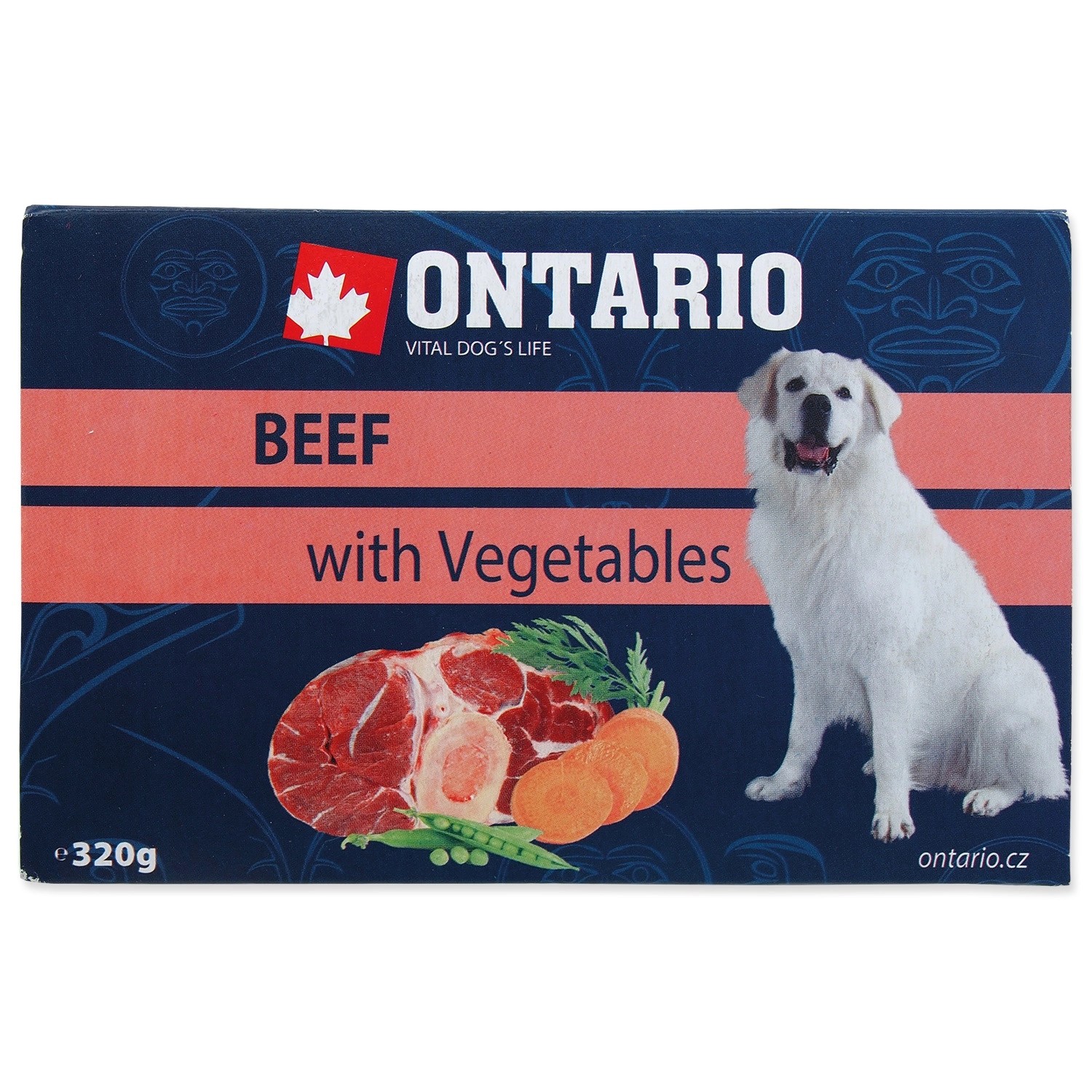 ONTARIO Vanička pro psy s hovězím masem a zeleninou 320 g