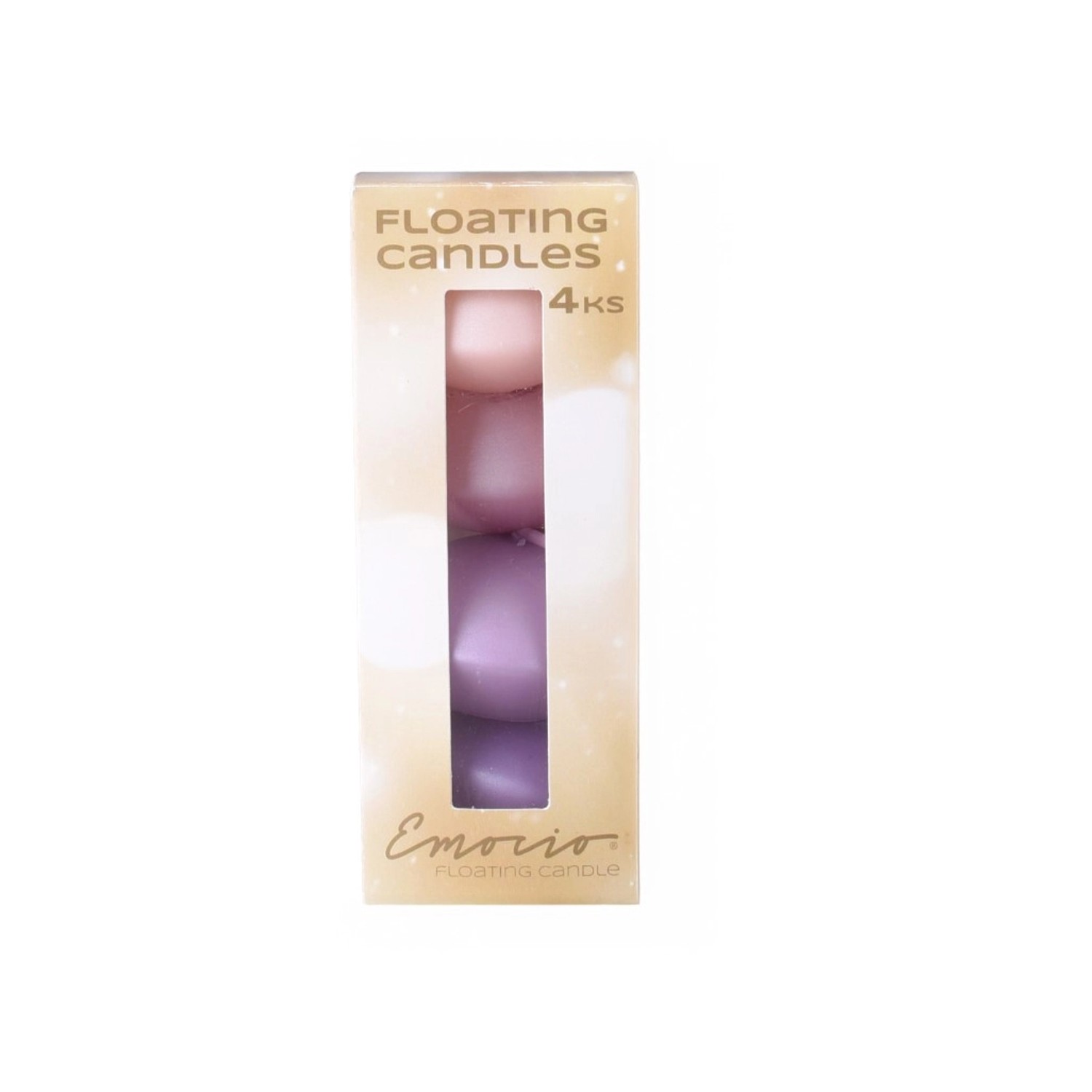 Emocio Plovoucí svíčky metal mat, mix fialová+růžová, 4 ks