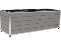 Květinový truhlík obdélníkový se 3 vyjímatelnými vložkami, šedá, 78 x 27 x 27 cm