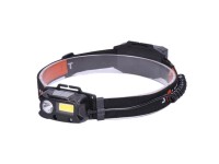 SOLIGHT LED čelová svítilna nabíjecí, 3W + COB, 150 + 60 lm, černá