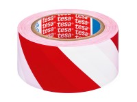 tesa Vyznačovací lepicí PVC páska Professional 60760, červenobílá, 33 m x 50 mm