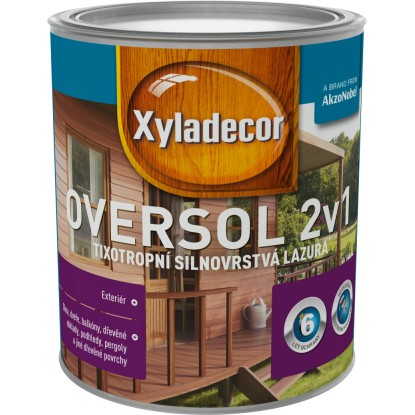 Xyladecor Tixotropní silnovrstvá lazura Oversol 2v1 lískový ořech 0,75 l