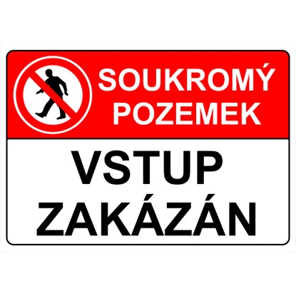 Tabulka Soukromý pozemek 210 mm x 148 mm