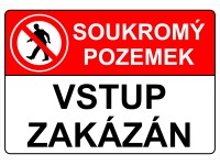 Tabulka Soukromý pozemek 210 mm x 148 mm