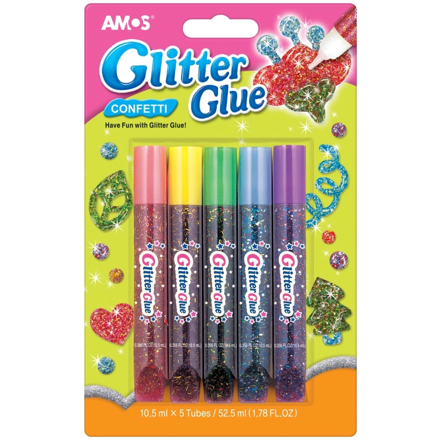 Amos Glitrové lepidlo s konfetami 5 x 10,5 ml