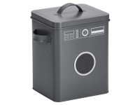 Zeller Present Kovová dóza na prací prášek, antracitová, 18 x 15,5 x 23 cm