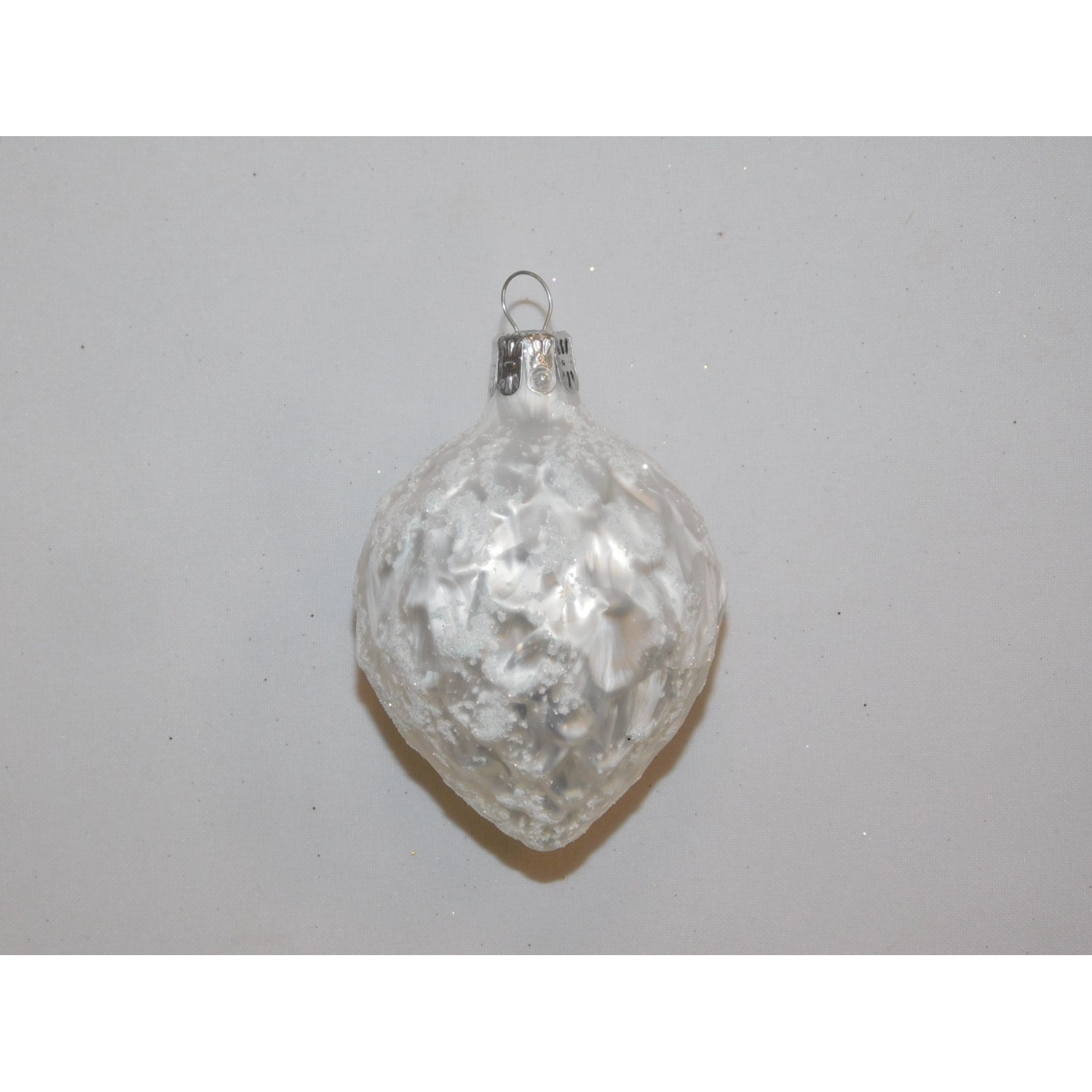 ONREX Vánoční ozdoba skleněná šiška bílá 7 cm