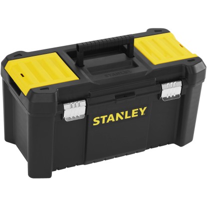 Stanley Essential 19palcový box na nářadí, plastový box s kovovými přezkami, černá/žlutá.
