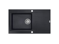 Carea Granitový dřez s odkapávačem Omega 1C grafitový černý 86 x 50 cm Carea Granitový dřez s odkapávačem Omega 1C grafitový černý 86 x 50 cm