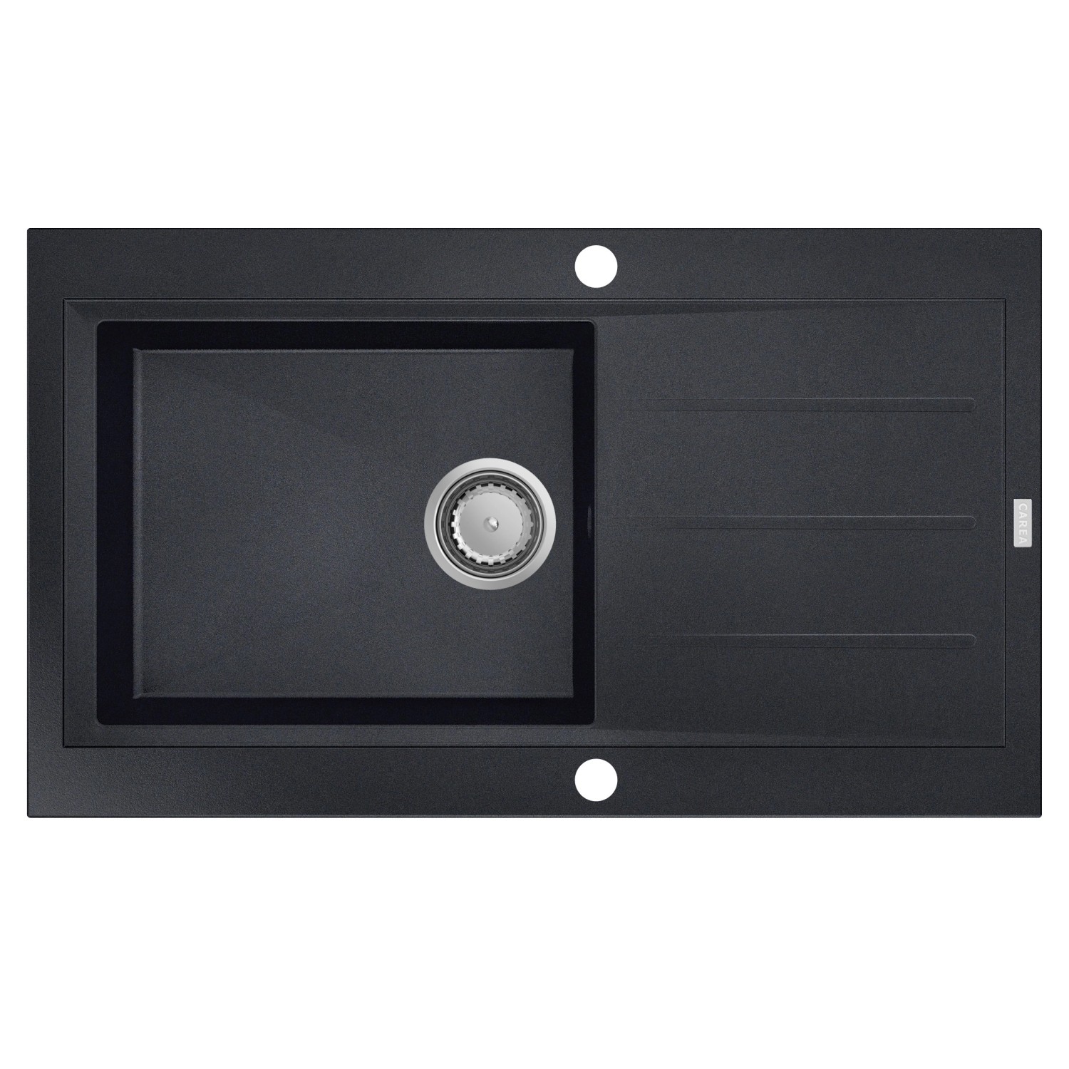 Carea Granitový dřez s odkapávačem Omega 1C grafitový černý 86 x 50 cm
