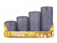 NOHEL GARDEN Adventní svíčky stupňovité rustikální metalické antracitové 4 ks