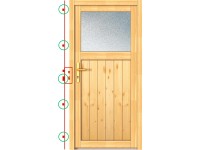 PANTO Dřevěné vedlejší vchodové dveře NET-504 přírodní smrk, 88 x 200 cm, L PANTO Dřevěné vedlejší vchodové dveře NET-504 přírodní smrk, 88 x 200 cm, L