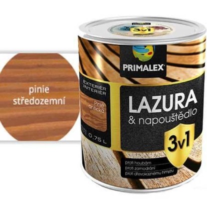 PRIMALEX Lazura a napouštědlo 3v1 pinie středozemní 0,75 l