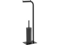 baliv WC štětka s držákem toaletního papíru ST-6875, černá, 24,5 x 16 x 72,3 cm