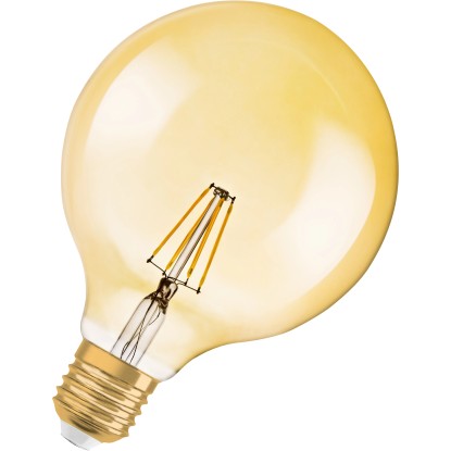 OSRAM LED žárovka 1906 Globe 35, E27, 4 W, 410 lm, 2400 K, jantarová
