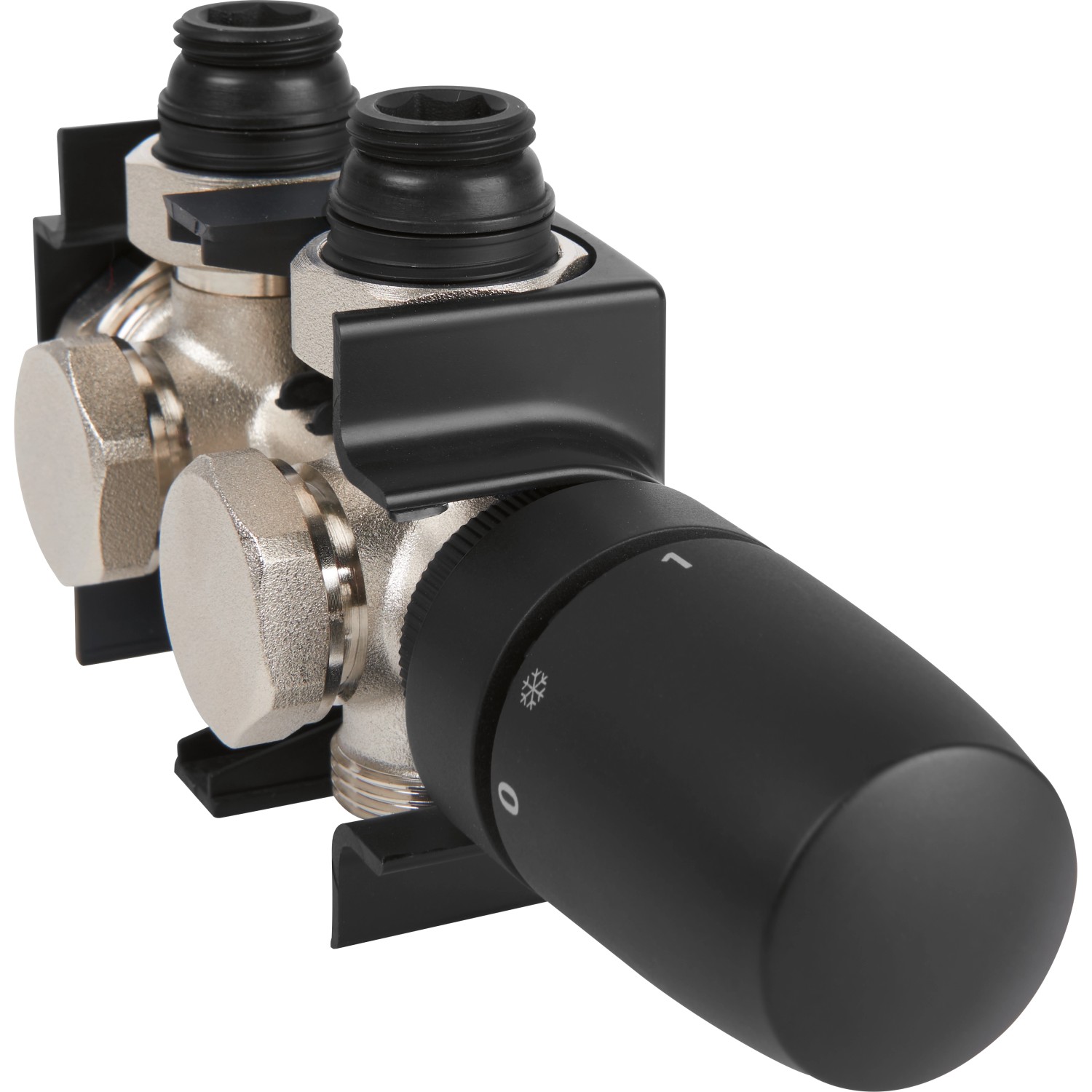 Ventilový blok Quattro pro topná tělesa, přednastavitelný, černá, G 1/2 x G 3/4