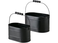 Boltze Květináč Trixi pozinkovaný černý 2 ks