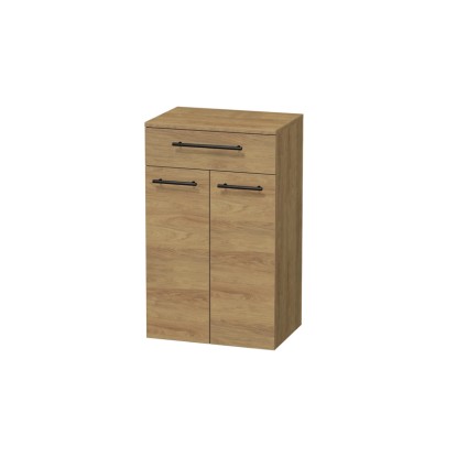 INTEDOOR Nízká skříň BEE, úchyt černý, 1 zásuvka, 2 dveře, š. 50cm, dub Hickory