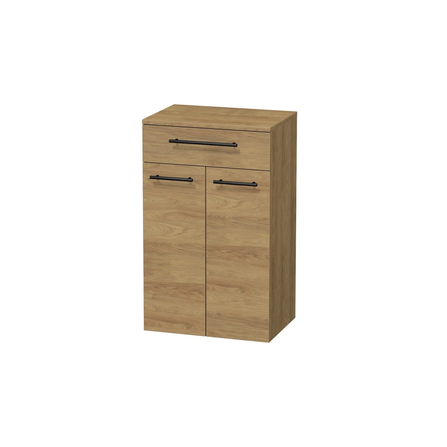 INTEDOOR Nízká skříň BEE, úchyt černý, 1 zásuvka, 2 dveře, š. 50cm, dub Hickory