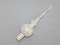 ORNEX Vánoční ozdoba špice skleněná posyp bílá 280 mm ORNEX Vánoční ozdoba špice skleněná posyp bílá 280 mm