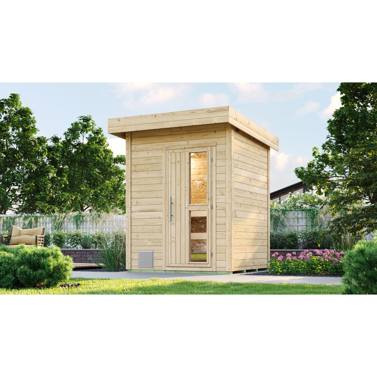 Weka Saunový domek Naantali, přírodní, 210 x 253 x 249 cm + Kompakt 9 kW