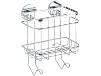 Wenko Turbo-Loc nástěnný košík s háčkem z lesklé nerez oceli