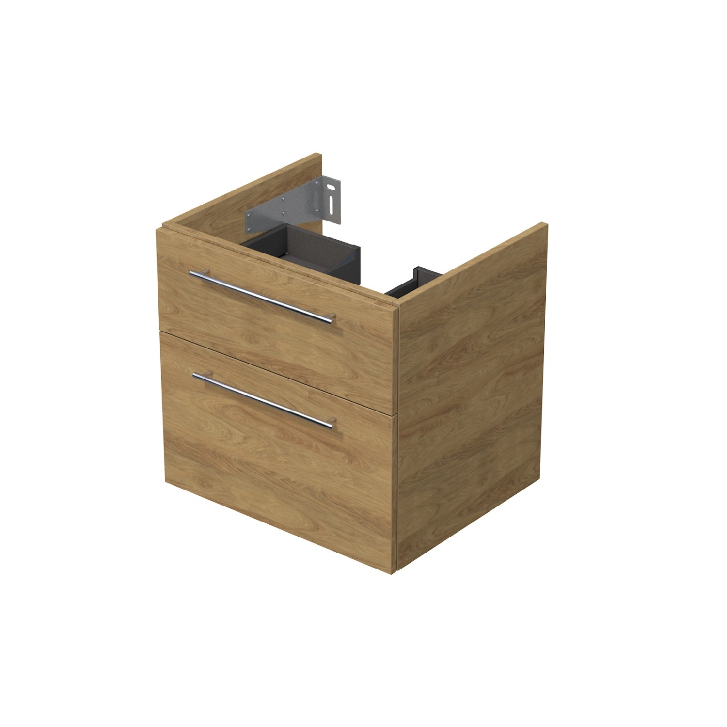 INTEDOOR Koupel.skříň pod desku BEE, úchyt chrom, 2zás., š. 60 cm, dub Hickory