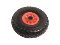OBI Kolo s pneumatikou s drážkovým vzorkem průměr 260 mm 100 kg červenočerné OBI Kolo s pneumatikou s drážkovým vzorkem průměr 260 mm 100 kg červenočerné