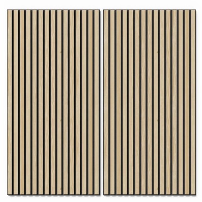Denpanels Akustický panel WOOD Jasan černá MDF černá plsť 119,8 x 60 x 2 cm