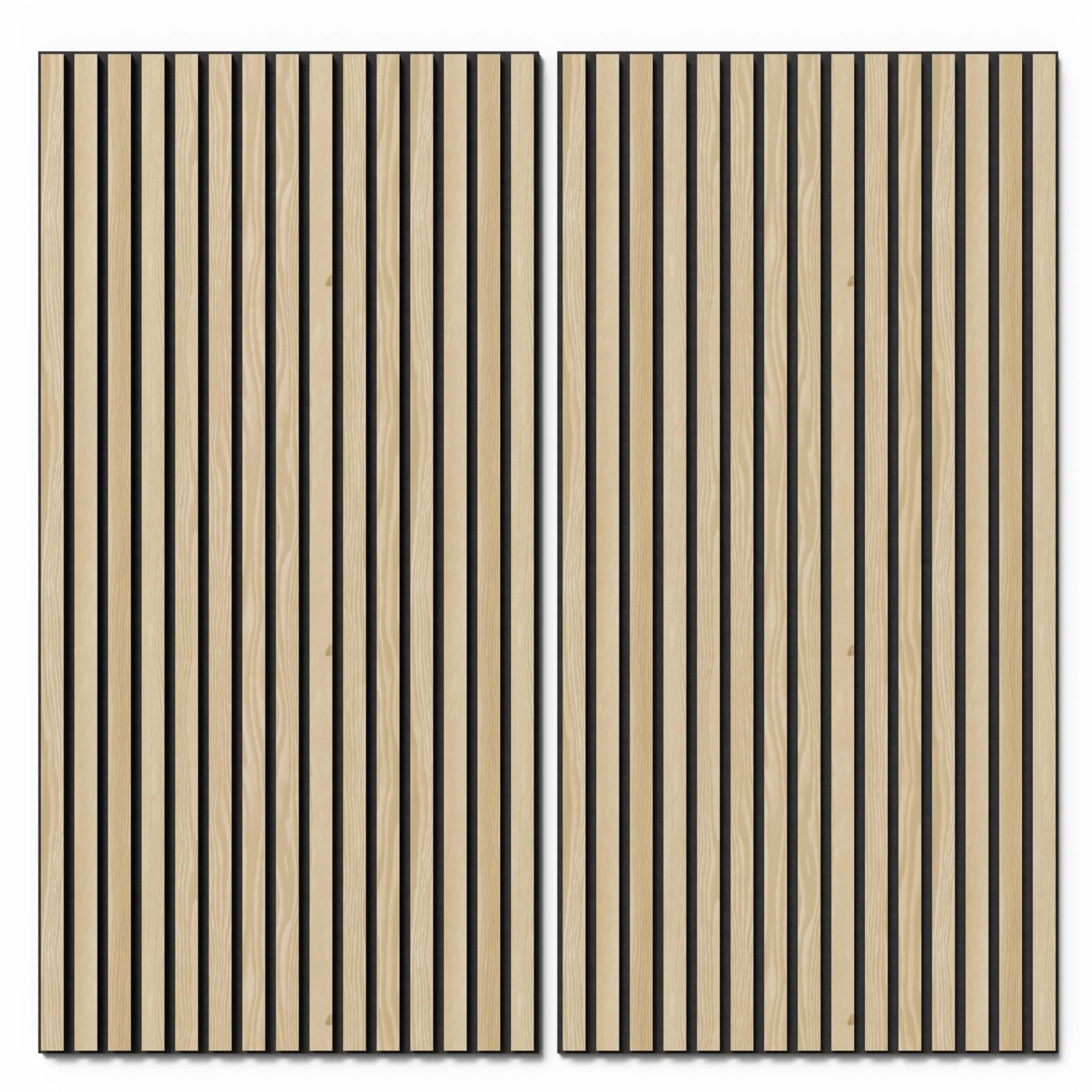 Denpanels Akustický panel WOOD Jasan černá MDF černá plsť 119,8 x 60 x 2 cm