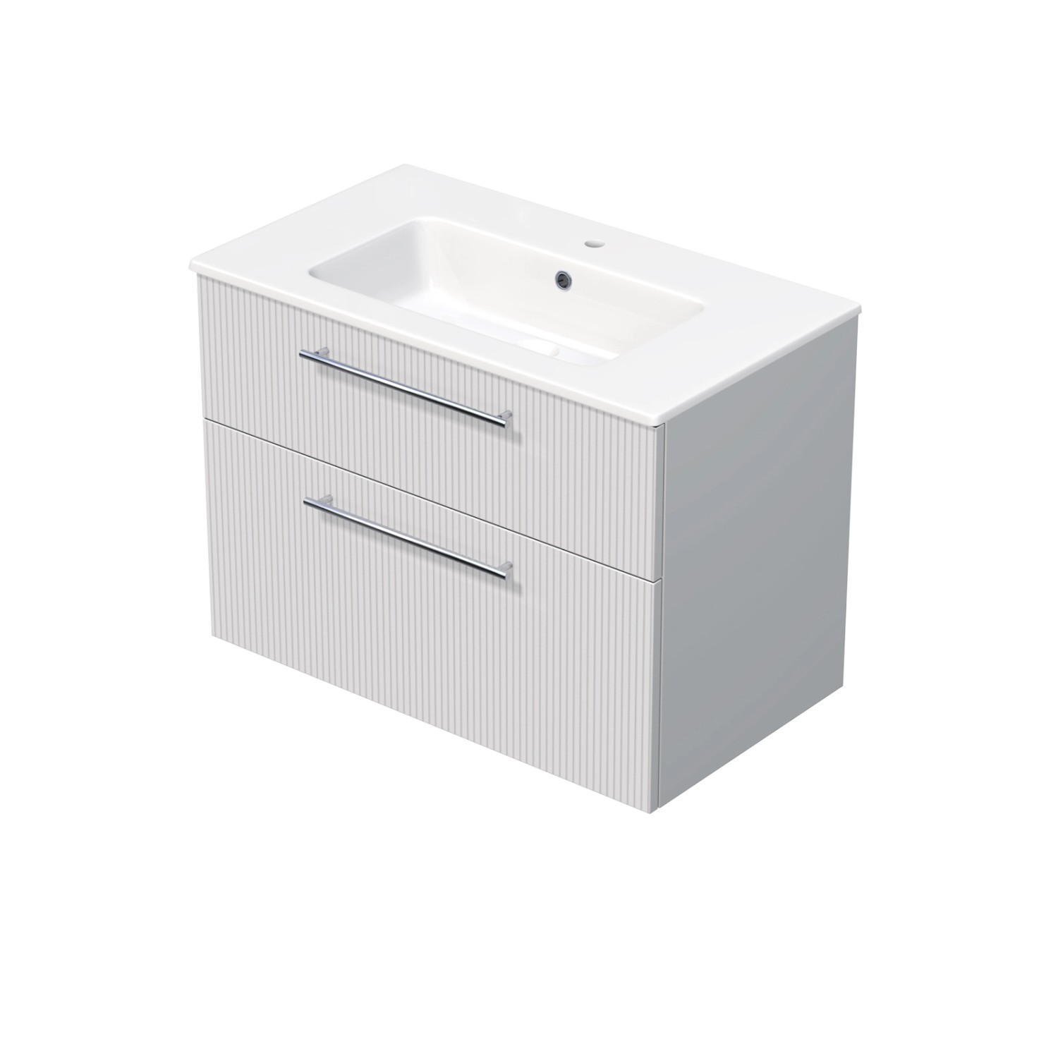 INTEDOOR Koupel.skříň+umyvadlo BEE, úchyt chrom, 2 zás., š. 81 cm, bílá 3D pruhy