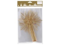 GEROMA Vánoční ozdoba špice sláma přírodní pr. 18 x 23 cm