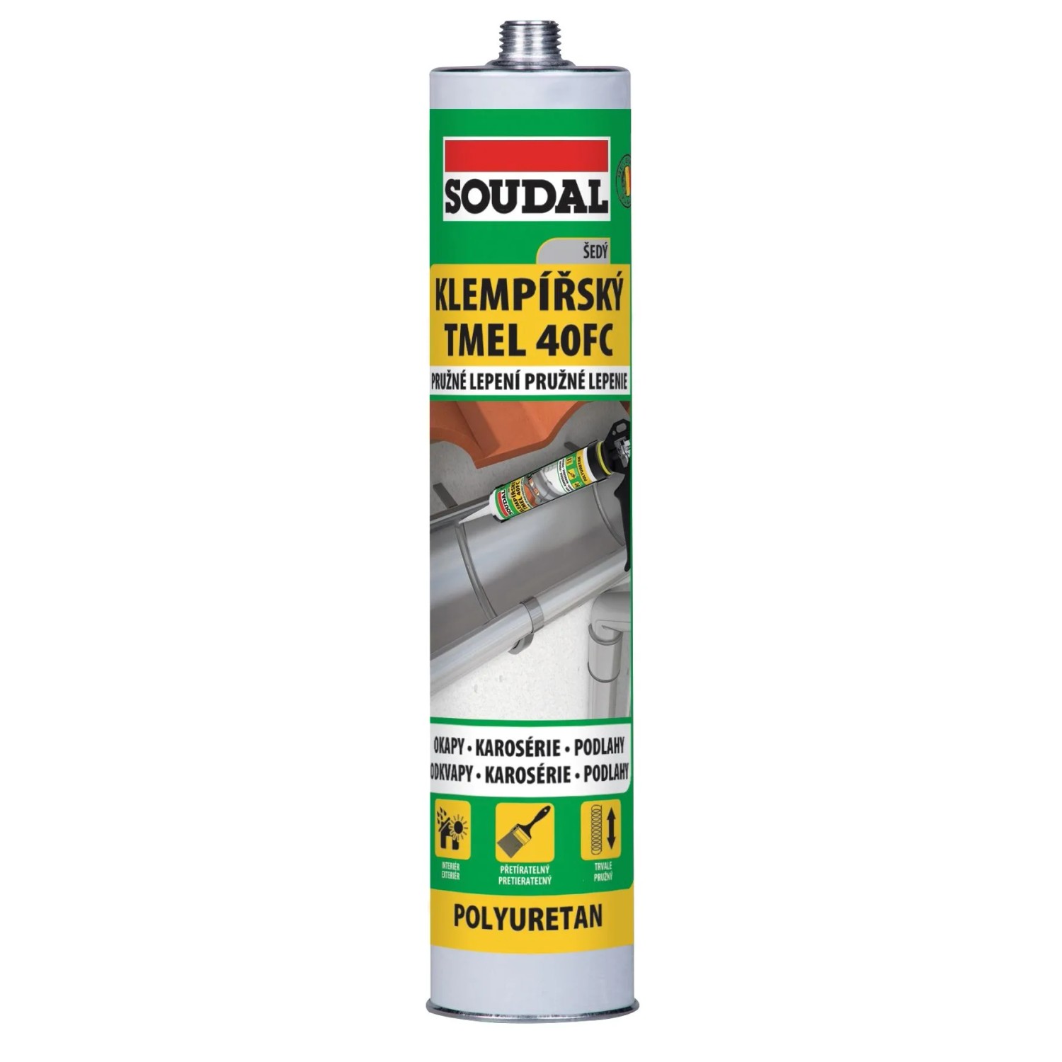 Tmel klempířský Soudal 40FC šedý 280 ml