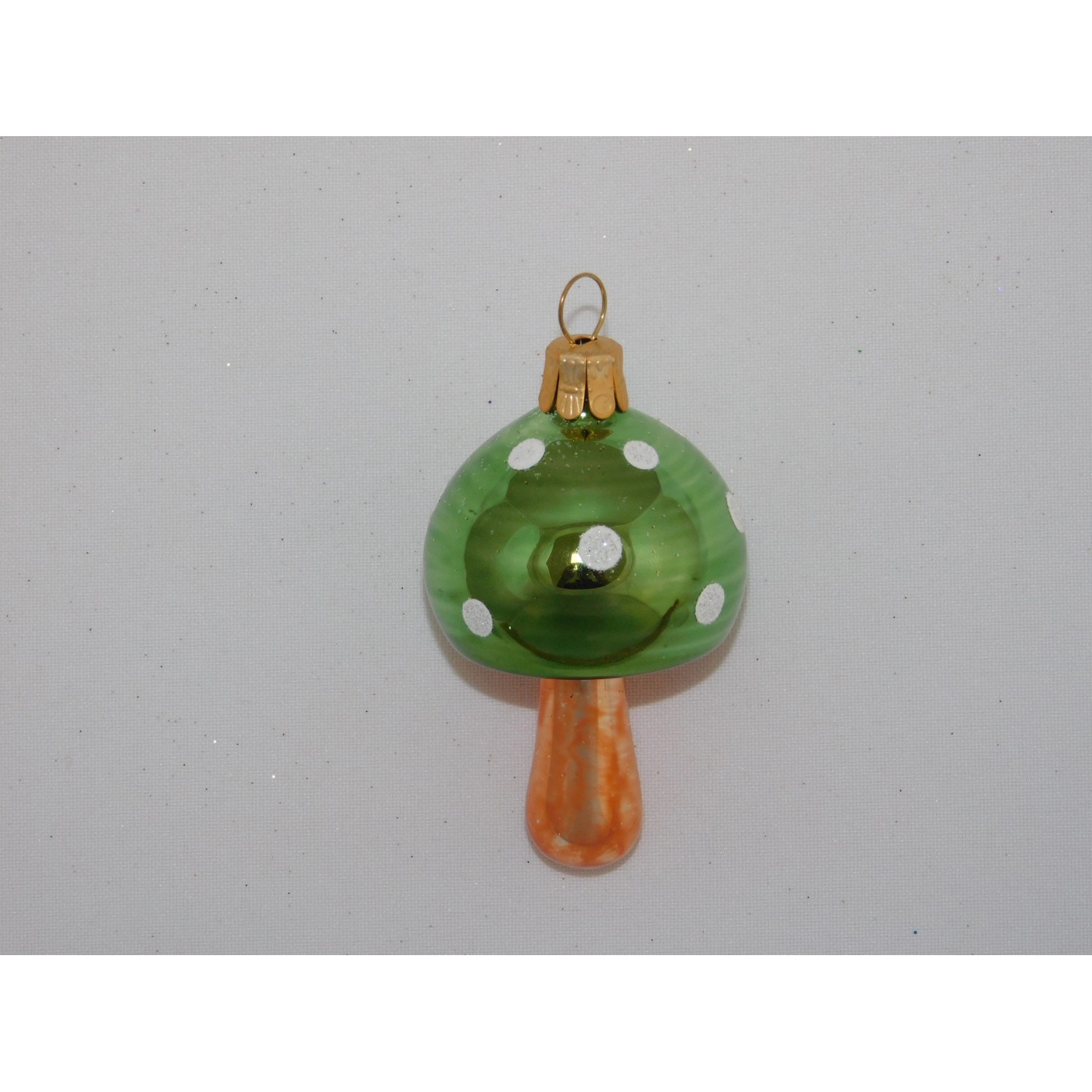 Ornex Vánoční ozdoba houba skleněná zelená 55 mm