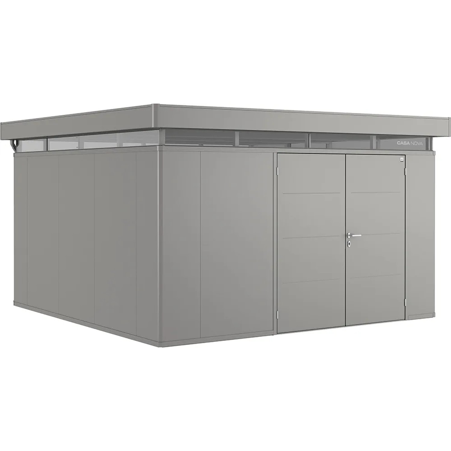 Biohort Plechový zahradní domek CasaNova 4 x 4 křemenově šedá, 430 x 430 cm, P