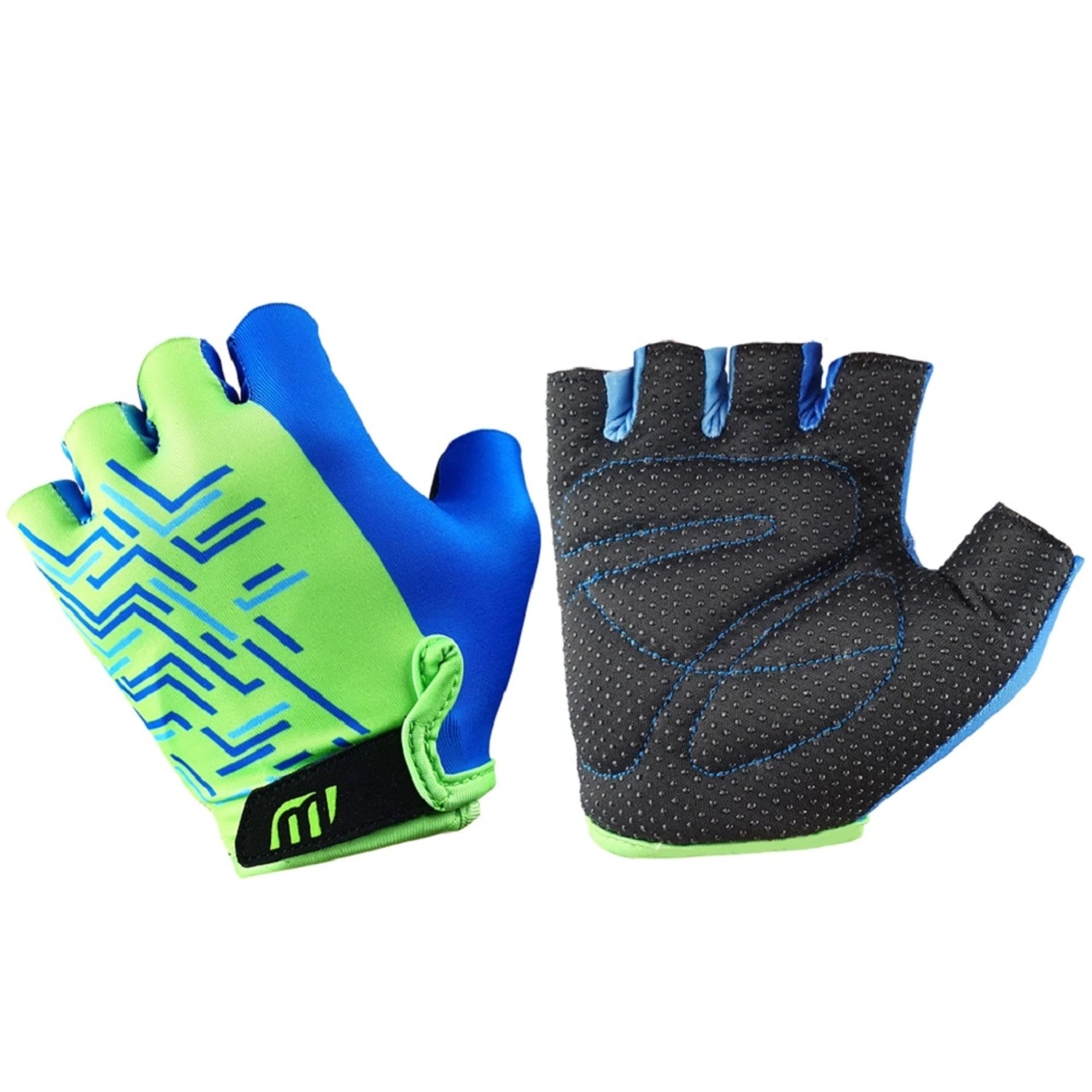 CAPPA Cyklistické rukavice chlapecké, modrá/zelená, vel. 11-12