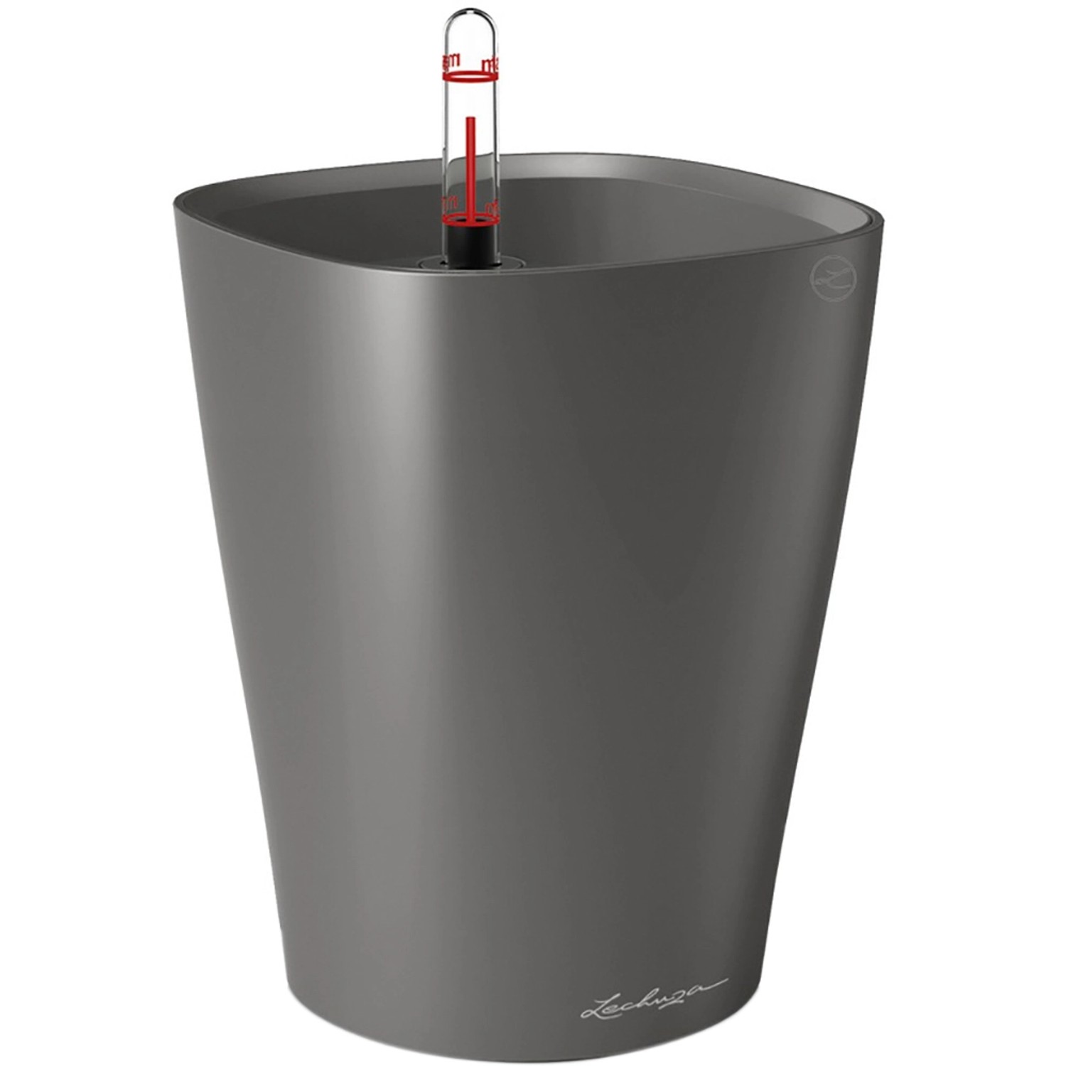 Lechuza Samozavlažovací květináč DELTINI antracitová, 15 x 15 x 19 cm